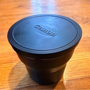 Set of Two Canon Black Teleconverter Lenses with Protective Caps